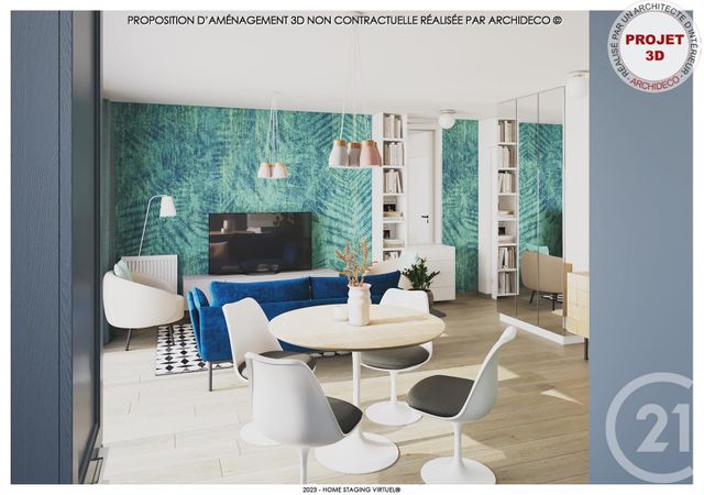 Appartement F3 à vendre - 3 pièces - 61.9 m2 - DONVILLE LES BAINS - 50 - BASSE-NORMANDIE - Century 21 Royer Immo