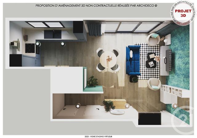 Appartement F3 à vendre - 3 pièces - 61.9 m2 - DONVILLE LES BAINS - 50 - BASSE-NORMANDIE - Century 21 Royer Immo