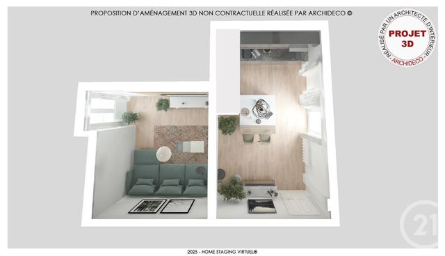 Afficher la photo en grand Appartement F2 bis à vendre - 3 pièces - 52.41 m2 - GRANVILLE - 50 - BASSE-NORMANDIE - Century 21 Royer Immo